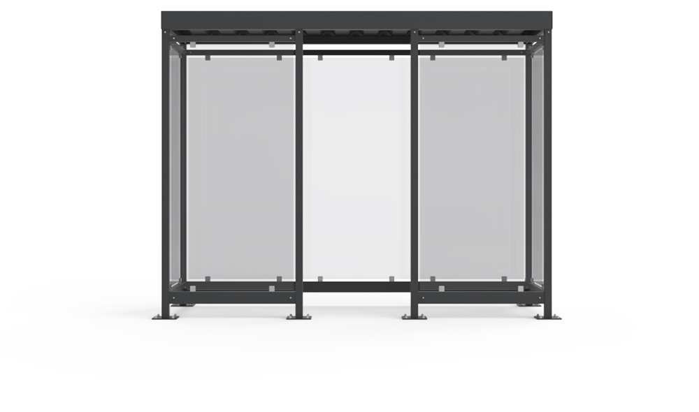 Smoking shelter Inurbia R6 Economy right view